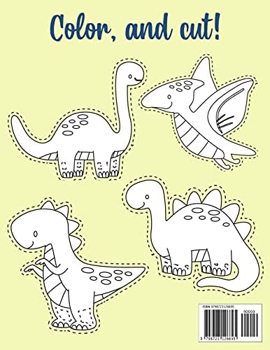 Dinosaur Scissor Skills, A Preschool Activity Book For Kids Ages 3-5: A Fun Cutting Practice Workbook | 50 Dinosaur Designs by Magic scissors Press