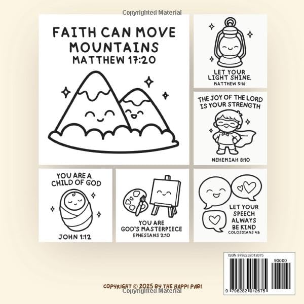 Simple Christian: Coloring Book Devotional for Kids, Adults, and Teens featuring Cute Pictures and Bible Verses for Relaxation & Reflections by The Happi Pabi