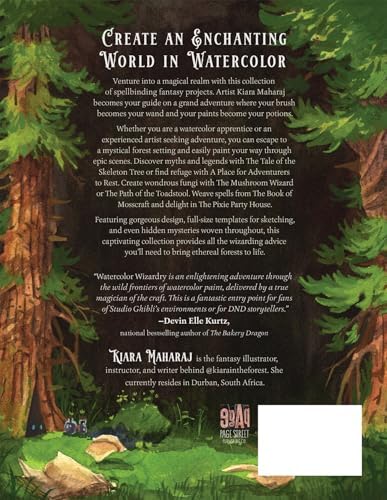 Watercolor Wizardry: Paint Your Own Fantasy Forest Dimension with 25 Step-by-Step Tutorials by Kiara Maharaj