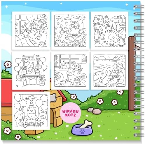 Dog Moments: Puppy Life Coloring Book for Adults and Teens by Hikaru Kotz