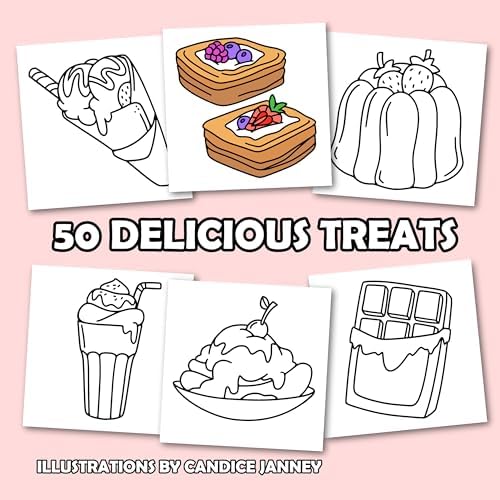Cute & Sweet Coloring Book: Bold, Easy, and Simple Food Designs for Adults with Cakes, Candies, Ice Cream, Pastries, Desserts, and More! (Bold and Easy Coloring Books) by Jade Summer