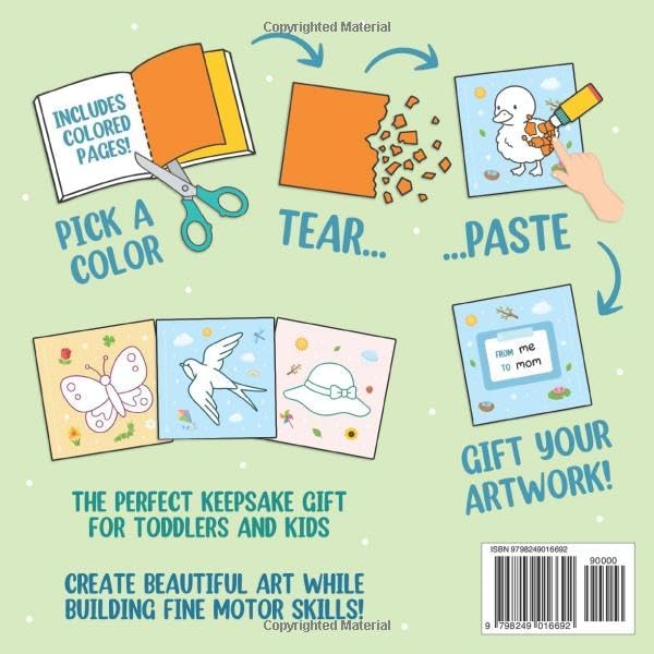 Tear and Paste Spring Crafts for Kids 2-5: A Fun Paper Art Activity Book to Teach Your Toddler Creativity and Fine Motor Skills! by Lyra Pine