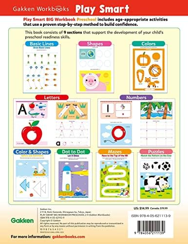 Play Smart Big Preschool Workbook Ages 2-4: Over 250 Activities by Gakken early childhood experts