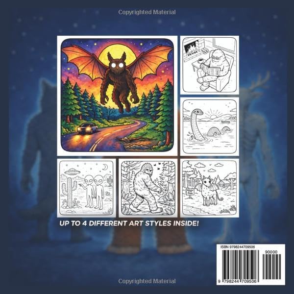 Creatures & Cryptids: Cute & Creepy Coloring Featuring Cryptids & Mythical Creatures, For Adults and Teens by Nymo Publishing