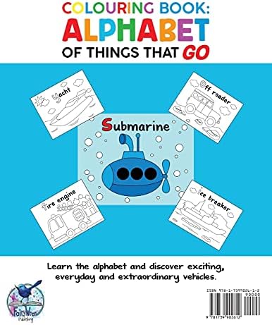 Colouring Book: Alphabet of Things That Go (UK edition): Ages 2-5 (Alphabet - Colour and Learn (Ages 2-5)) by FairyWren Publishing