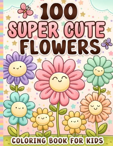 Flower Coloring Book for Kids: For Girls Ages 4-8 and Toddlers 1-3, 2-4 by BJB Publishing