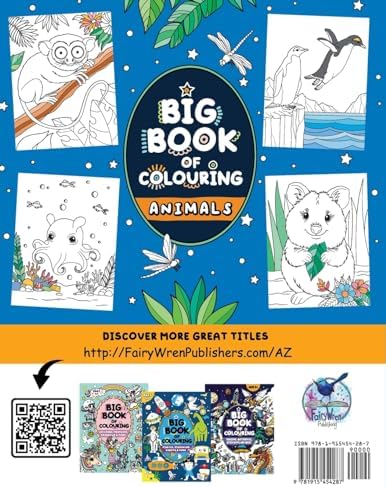 Big Book of Colouring: Animals: For Children Ages 4+ (Big Books of Colouring (Ages 4+)) by FairyWren Publishing