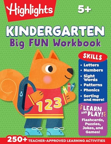 Kindergarten Big Fun Workbook: Kids Workbook with Tracing Worksheets, Alphabet Practice, Math Activities and Puzzles for Kindergarten Prep and Learning by Highlights Learning