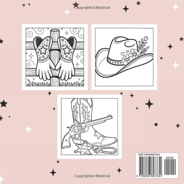 Western Cowgirl Coloring Book for Adults Coloring Book Western Theme Fun & Retro Illustrations for Relaxation and Stress Relief by LE MANH LINH