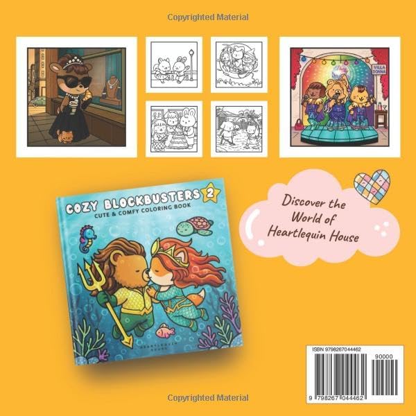Cozy Blockbusters: Cute & Comfy Coloring Book of Fuzzy Animal Friends in Iconic Movie Scenes – 40 Whimsical Hand-Drawn Pages for Relaxation and Stress ... for Adults and Cinephiles (Cozy Legends) by Heartlequin House