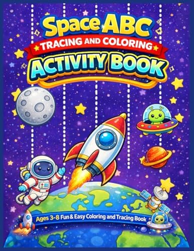 Space Tracing & Coloring Activity Book for Kids Ages 3-8: Fun Rocket, Planets & Stars Pages to Build Fine Motor Skills: Engaging Space Themes with ... & Pencil Practice — Learn While Having Fun! by Open Shelf Publishing