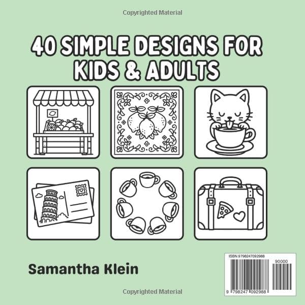 Cozy Italy Bold & Easy Coloring Book for Kids and Adults (Cozy Countries Coloring Series) by Samantha Klein