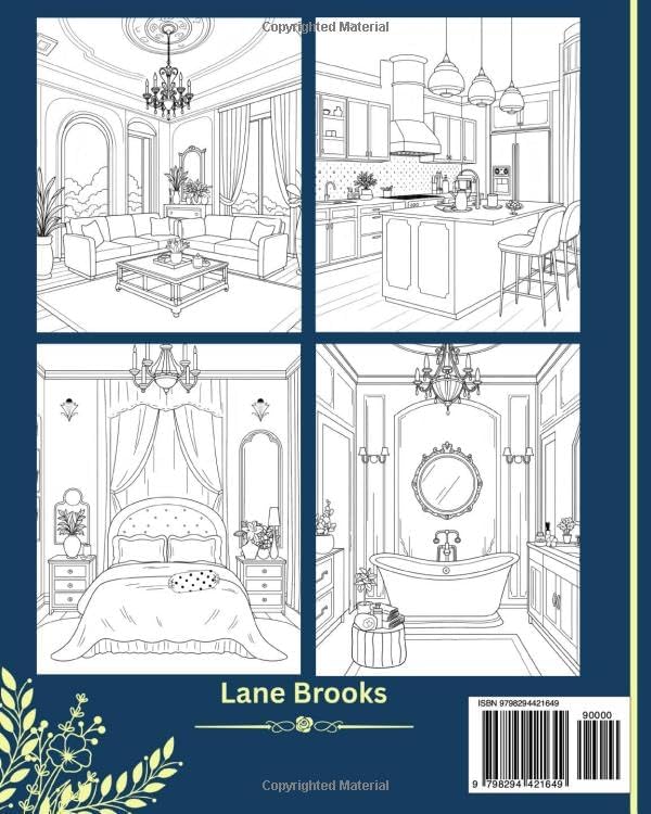 Dream Interiors: A Creative Adult Coloring Book Showcasing Modern and Chic Interior Designs by Lane Brooks