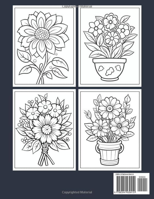 100 Page Flowers Coloring Book For Adult: 100 Page Flowers large print coloring book Beautiful Flowers Designs Easy Large Print Coloring Pages for Seniors, Beginners, Women. by S Joseph T. Diemer