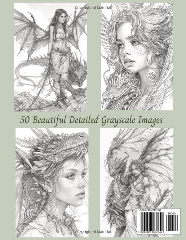 Fairies and Dragons Fantasy Grayscale Coloring Book For Adults And Teens: For Adult Relaxation and Stress Relief, Stimulate Mindfulness, Boost ... Animals, Dragons, and Other Imaginary Beasts) by Toni B Carter