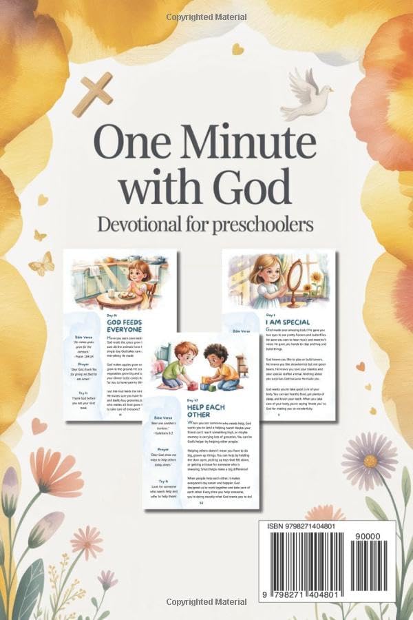 Devotional for Preschoolers - One Minute with God: 80 Daily Devotions for Kids and Parents with Bible Verses, Prayers, and Christian Values | Ages 3-6 by Kingdom Youth