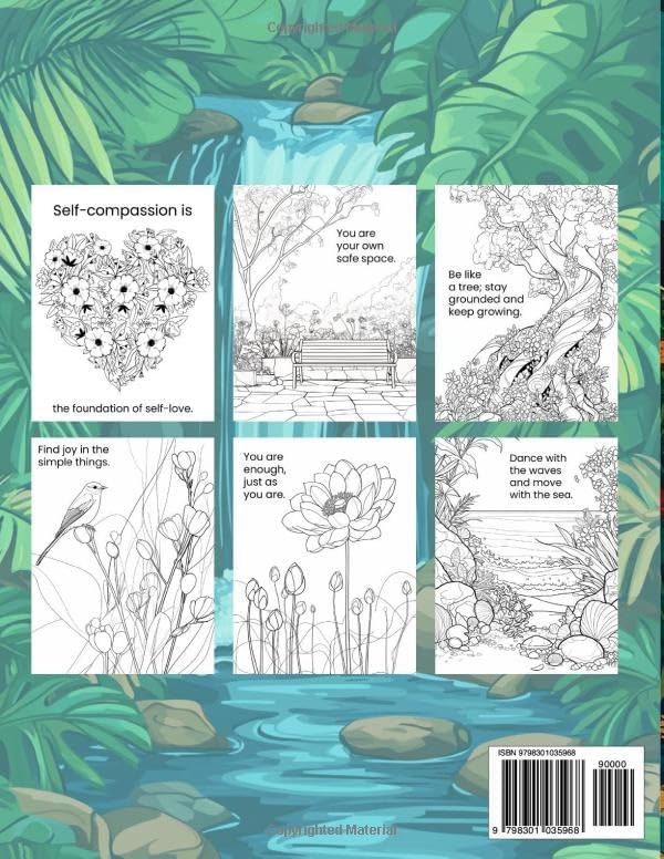 Garden of Mindfulness : A Stress-Relief Coloring Book for Adults: Nature-Inspired Art for Calm, Peace, and Self-Reflection (Mind and Harmony Coloring Series) by Blissful Hues Studio