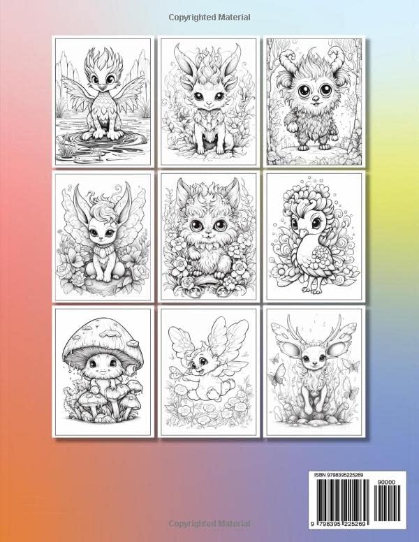 Cute Mythical Creatures Coloring Book: Fantasy Mystical Animals and Beast Coloring for Adult and Kids by Clara Mari