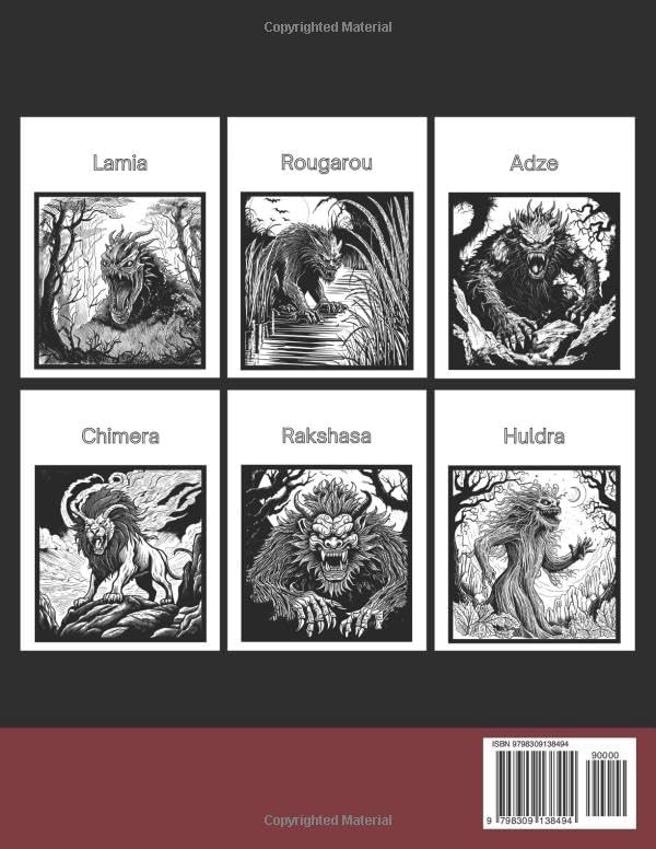 Ancient Monsters of Myth: A Mythical Beasts Coloring Book: Explore Legendary Creatures from Greek, Norse, and Other Ancient Mythologies – Perfect for Older Kids and Adults by Miles B Maxwell