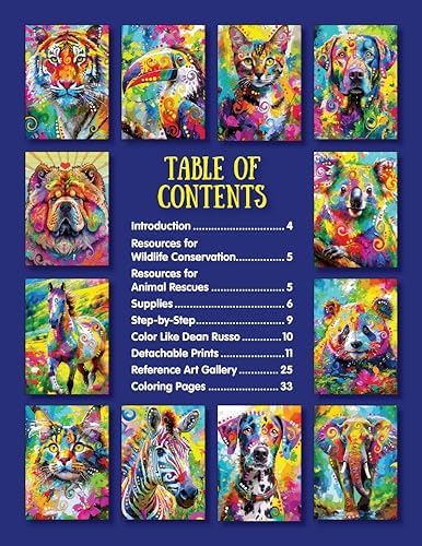 Pop Art Animals Coloring Book: Experience the Stress-Free Brilliance of Coloring Outside the Lines (Design Originals) Stunning Designs from Dean Russo - Dogs, Cats, and Exotic Wildlife Designs by Dean Russo