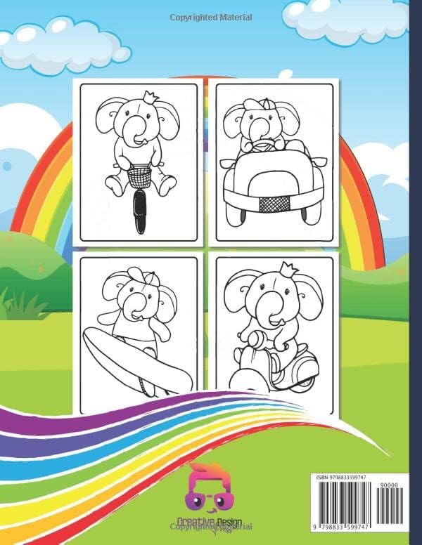 Elephant Coloring Book for Kids Ages 3-7: Elephant Lovers Gift for Children, Boys & Girls with Large, Easy, and Fun Illustrations, Provides Hours of Pleasure and Relaxation. by Creative Design Press