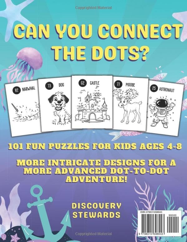 101 Fun Dot-to-Dot Puzzles for Kids Ages 4-8: Educational Dot to Dot Activity Book for Focus, Number Recognition, and Learning (Dot to Dot Books for Children) by Discovery Stewards