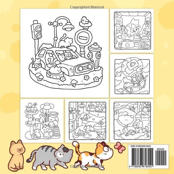 The Little Cat: Cozy Life of Kitty Coloring Book for Adults and Teens (Cozy & Cute Coloring) by Coco Wyo