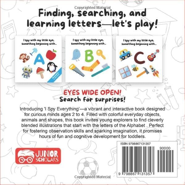 I Spy Everything Book for Kids Ages 2-4 - Alphabet Search and Find Books for Preschool, Toddlers and Kindergarten: Engaging ABC Puzzles to Stimulate ... Puzzles to Ocean Animals Search and Find Fun) by Junior Scholars