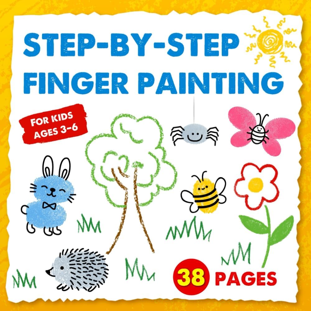 Step by Step Finger Painting for Kids Ages 3-6: Easy and Fun Activity Book | Learn How to Draw and Paint Cute Animals | Creative Finger Painting for Preschool and Kindergarten by Smiley Development