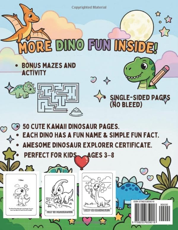 Cozy Dino Coloring Book: Cute & Easy Dinosaur Coloring Book for Kids Ages 3–8 by The Croc Studio
