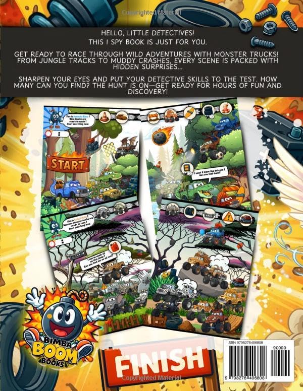 I Spy Monster Trucks Book for Kids Ages 3-8: Search & Find Hidden Clues to Boost Focus, Observation, and Fun! (Monster Truck Universe) by BimbaBoom Books