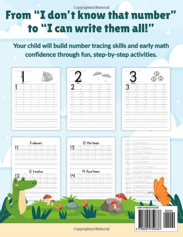 Number Tracing for Kids Ages 3-5: Help Your Child Trace Numbers 1–100 and Build Early Skills in Counting, Matching, and Simple Math by Grace Ruell
