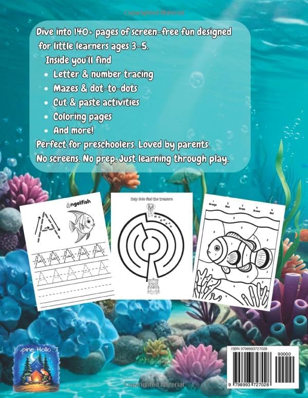 Evie's Ocean Activities: An Ocean Activity Book for Kids Ages 3-5 (Evie's Adventures) by Alpine Hollow