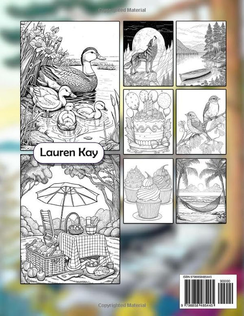 101 Relaxing: Amazing Adults Coloring Book with Stress Relieving Designs Animals, Mushroom, Landscape, House, Birds, Flowers For Anxiety Relief and Relaxation by Lauren Kay