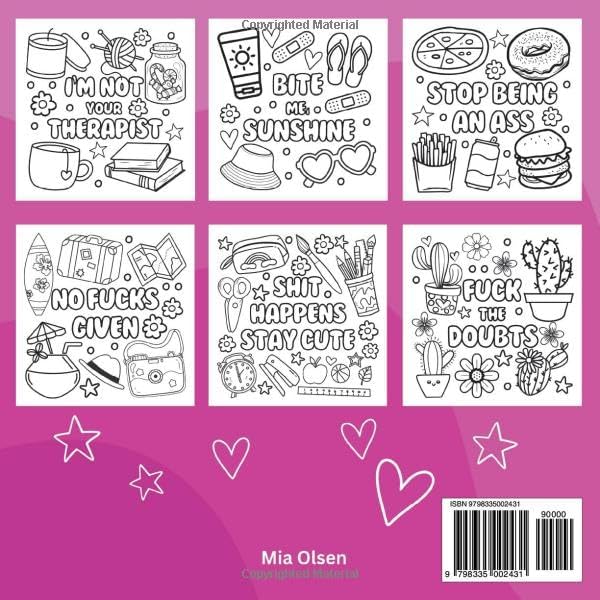 Swearing Therapy: Bold and Easy Coloring Book for Adults with Groovy Designs for Stress Relief (Coloring Therapy) by Mia Olsen