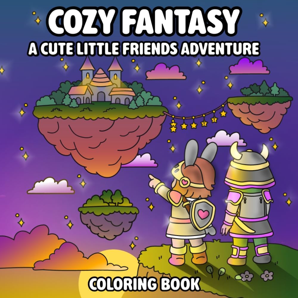 Cozy Fantasy Coloring Book – Cute Characters, Relaxing Magical Scenes, and Cozy Adventure Designs for Stress Relief: A Cute Little Friends Adventure ... Animals, Castles, and Cozy Moments to Color by Mia Birchwood