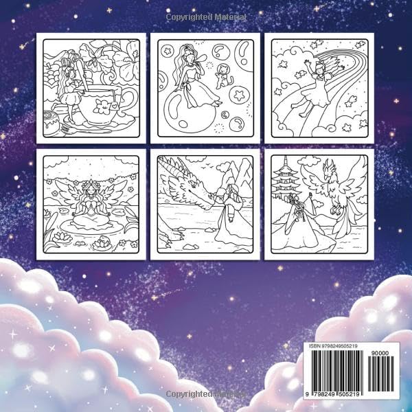 Girl in Dreams: Cute Fantasy Coloring Book for Adults and Teens Featuring Dreamy Girls, Whimsical Scenes and Magical Adventures for Relaxation and Stress Relief (Girl Journey) by Mina Aru