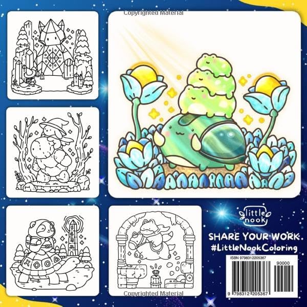 Cute Fantasy Adventure: Adorable Animal Quests - A Simple and Whimsical Cozy Coloring Book (Simply Whimsical) by Little Nook