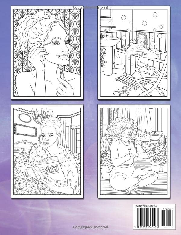 Self-Care Coloring Book for Black Women: Over 40 Stunning Illustrations | Relax, Color, and Enjoy The Good Vibes by Layla Moon