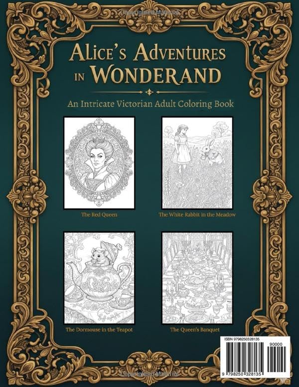 Alice’s Adventures in Wonderland: An Intricate Victorian Adult Coloring Book (The Timeless Tales Coloring Collection) by Moonlit Folio Studio