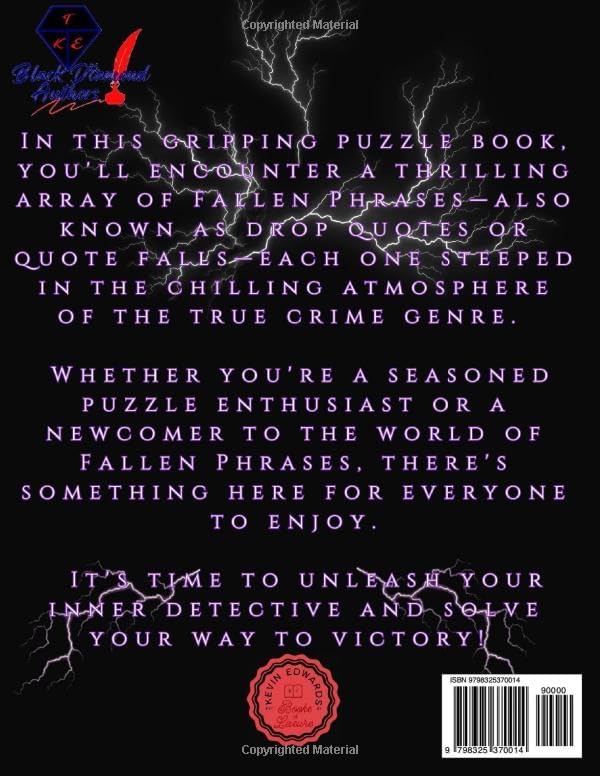 True Crime Inspired Fallen Phrases : Large Print Drop Quotes For Adults: A Fun and Challenging Quote Falls Word Puzzle Book for Mystery and Crime Book Fans by Kevin Edwards