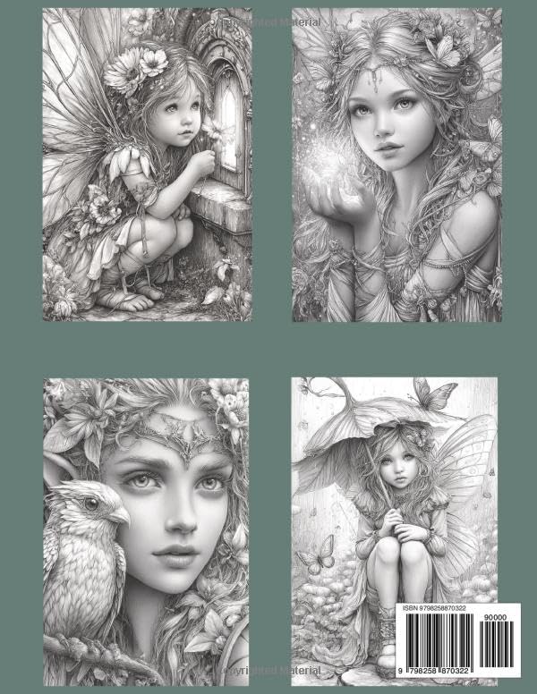 Moments of Magic: Fairy Edition Adult Fantasy Coloring Book: 50 Detailed Grayscale Images of Fairies, Designed to Enhance Relaxation, Mindfulness, and Creativity by Toni B Carter
