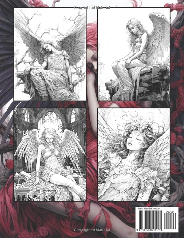 Fallen Angel: Dark Fantasy Colouring Books for Adults - 50 Illustrations of Dark Goddess by Burton Frederick
