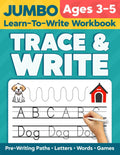 Trace and Write Jumbo Learn-to-Write Workbook for Ages 3–5: 150 Pages of Pre-Writing Paths, Letter Tracing A–Z, First Words, and 30+ Fun ... Practice for Preschool, Pre-K & Kindergarten by BrainWave Books