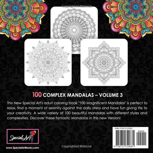 100 Magnificent Mandalas: An Adult Coloring Book with more than 100 Beautiful and Relaxing Mandalas for Stress Relief and Relaxation. (Volume 3) (Mandalas Coloring Books Collection) by Special Art