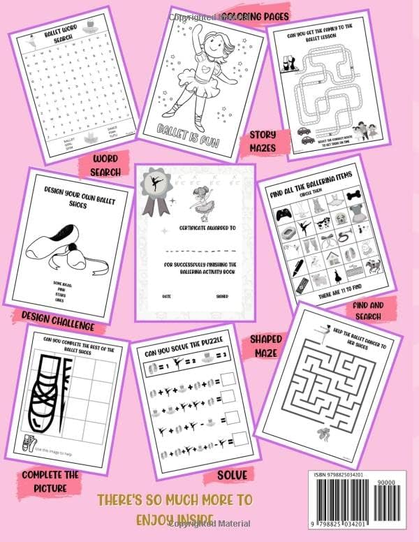 Ballerina Activity Book For Kids Ages 4-8: Perfect Ballet Dancer Gift For Girls | Mazes | Word Search | Design Challenges AND MORE!: A Fun Kids Workbook| Perfect For Travel Journeys by Activity Bandits