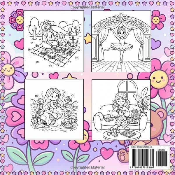 Very Girly Coloring Book: Bold and Easy Coloring Book for Adults, Teens, and Kids | Cute & Fun Designs for Relaxation by Carroll Creek Publishing