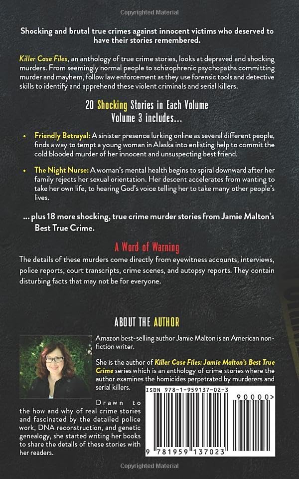 Killer Case Files: 20 Shocking True Crime Stories Volume 3 (Best True Crime) by Jamie Malton