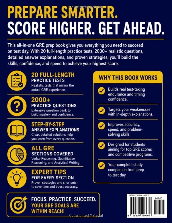 GRE Test Prep: The Complete and Up-to-Date Prep Book with Full-Length Practice Tests and Easy-to-Follow Explanations to Ace the GRE Exam by Quantum Prep Publishing