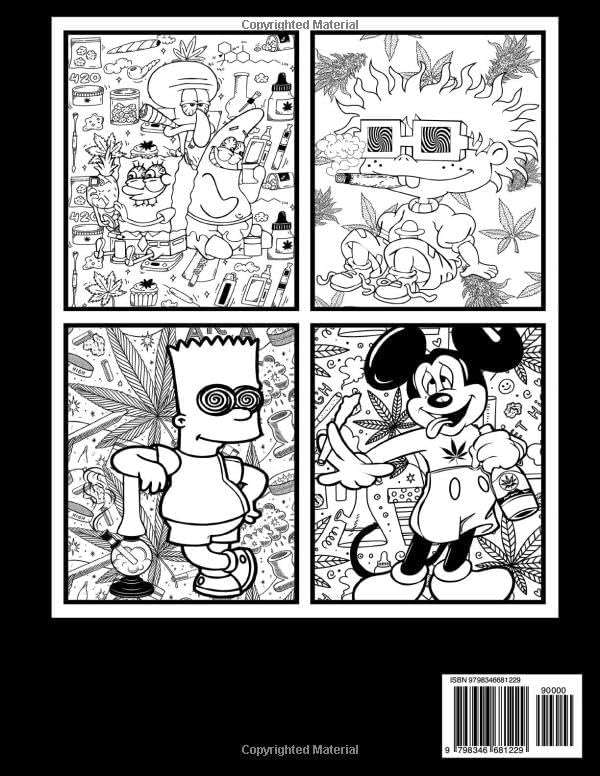 Stoner Coloring Book: 50+ Trippy & Psychedelic Designs for Stress Relief and Relaxation, Perfect Gift for Adults and Fans of Retro Cartoons to Unwind by Michelle Stegemeier